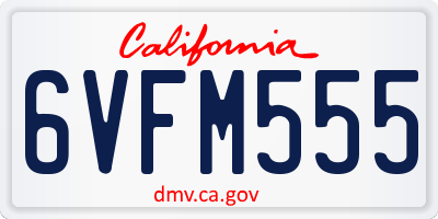 CA license plate 6VFM555