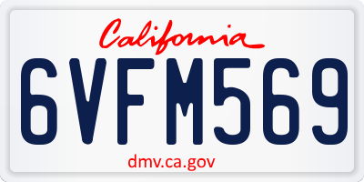 CA license plate 6VFM569