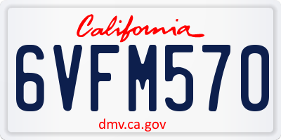 CA license plate 6VFM570
