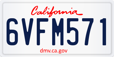 CA license plate 6VFM571