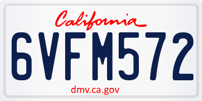 CA license plate 6VFM572