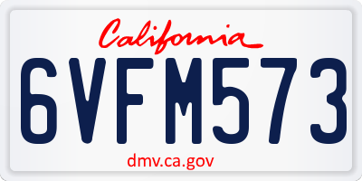 CA license plate 6VFM573