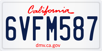 CA license plate 6VFM587
