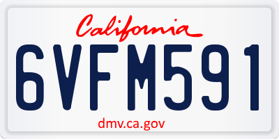 CA license plate 6VFM591