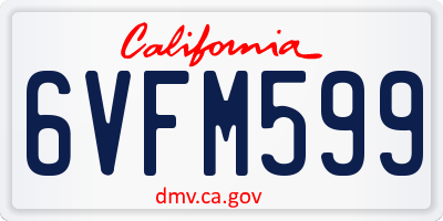 CA license plate 6VFM599