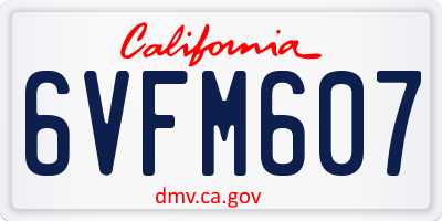 CA license plate 6VFM607