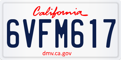 CA license plate 6VFM617