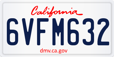 CA license plate 6VFM632