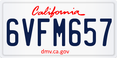 CA license plate 6VFM657