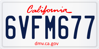 CA license plate 6VFM677