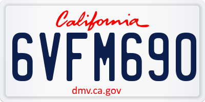 CA license plate 6VFM690