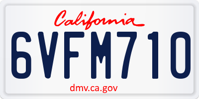 CA license plate 6VFM710