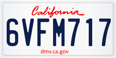 CA license plate 6VFM717