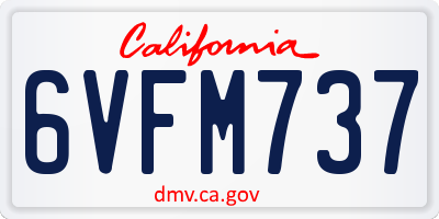 CA license plate 6VFM737