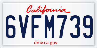 CA license plate 6VFM739