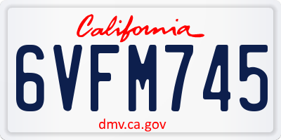 CA license plate 6VFM745