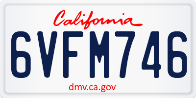 CA license plate 6VFM746