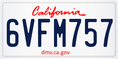 CA license plate 6VFM757