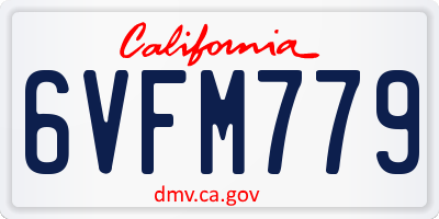 CA license plate 6VFM779
