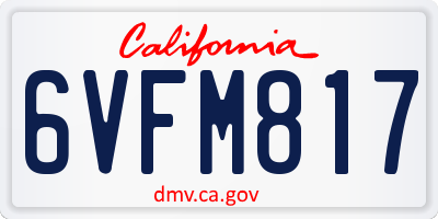 CA license plate 6VFM817
