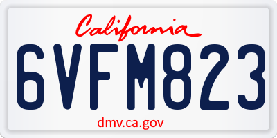 CA license plate 6VFM823