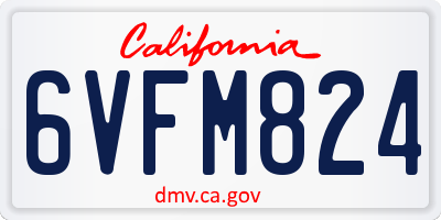 CA license plate 6VFM824