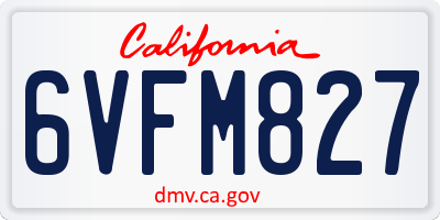 CA license plate 6VFM827