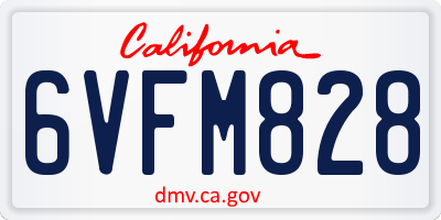 CA license plate 6VFM828