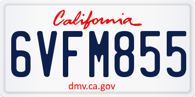 CA license plate 6VFM855