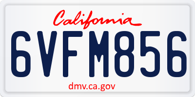 CA license plate 6VFM856
