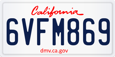 CA license plate 6VFM869