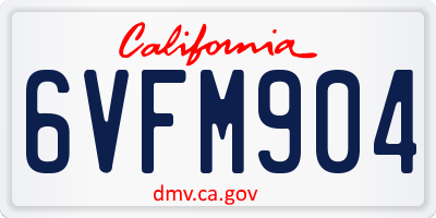 CA license plate 6VFM904