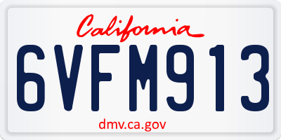 CA license plate 6VFM913