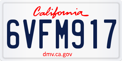 CA license plate 6VFM917