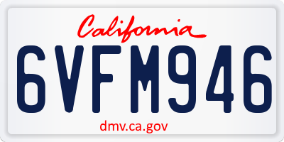 CA license plate 6VFM946