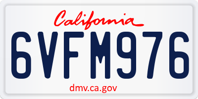 CA license plate 6VFM976