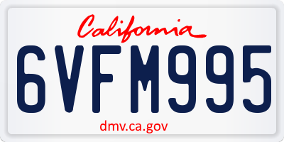 CA license plate 6VFM995