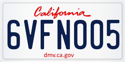 CA license plate 6VFN005