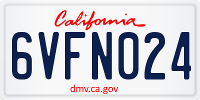 CA license plate 6VFN024
