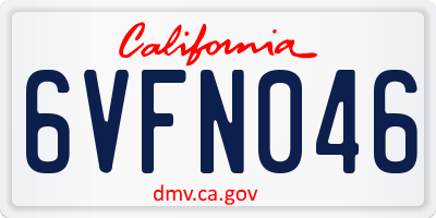 CA license plate 6VFN046