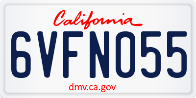 CA license plate 6VFN055