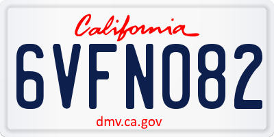 CA license plate 6VFN082