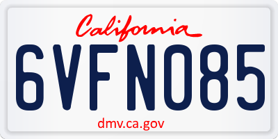 CA license plate 6VFN085