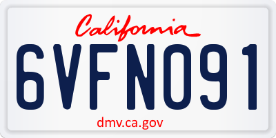 CA license plate 6VFN091