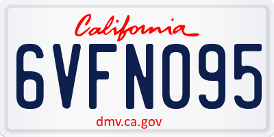 CA license plate 6VFN095