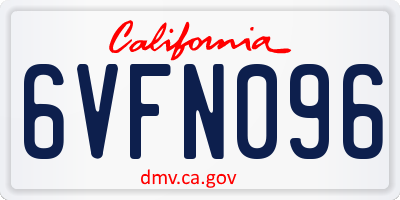 CA license plate 6VFN096