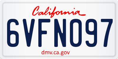 CA license plate 6VFN097