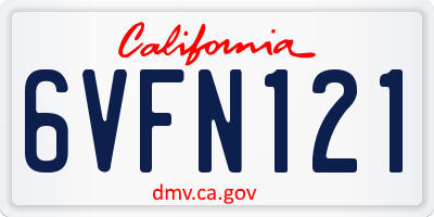 CA license plate 6VFN121