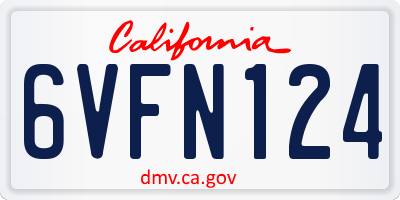 CA license plate 6VFN124