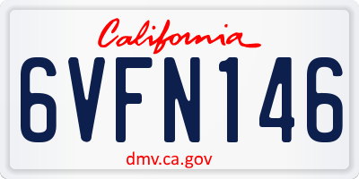 CA license plate 6VFN146
